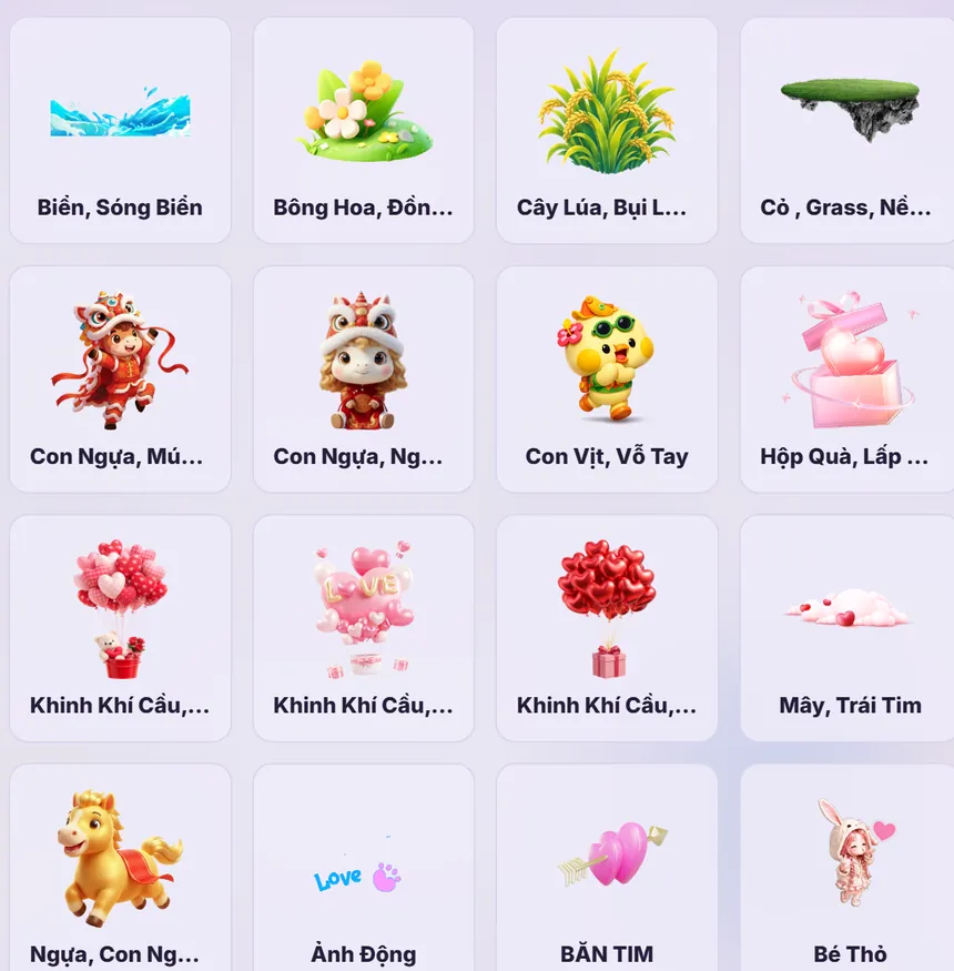 Hộp chọn phụ kiện hũ trong app
